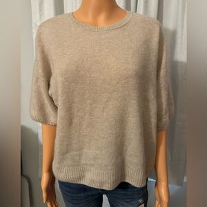 Beautiful WILT size M bride short sleeve pullover 100% cashmere sweater new
